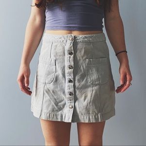 Button-up denim skirt